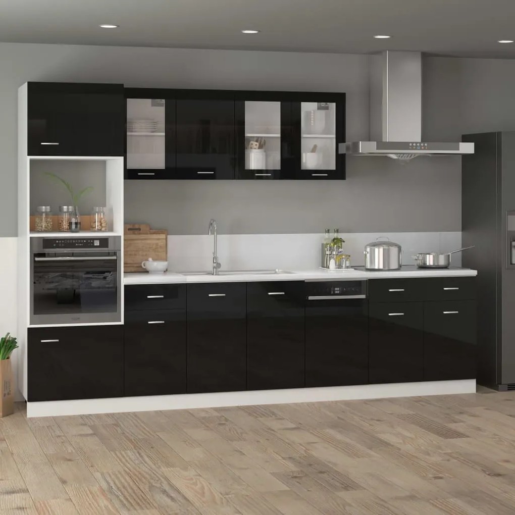 vidaXL Ντουλάπι με Συρτάρι Lyon Γυαλιστερό Μαύρο 80x46x81,5εκ.
