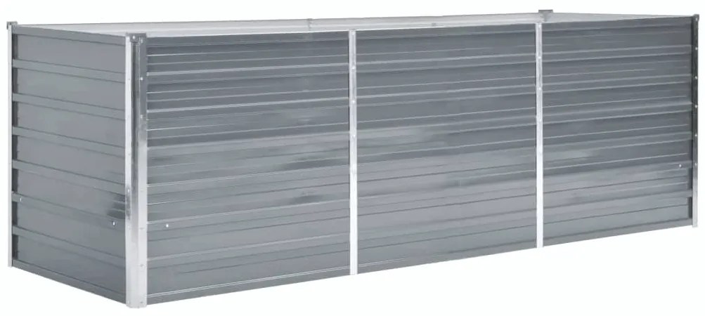 vidaXL Ζαρντινιέρα Υπερυψωμένη Γκρι 240x80x77 εκ. Γαλβανισμ. Χάλυβας