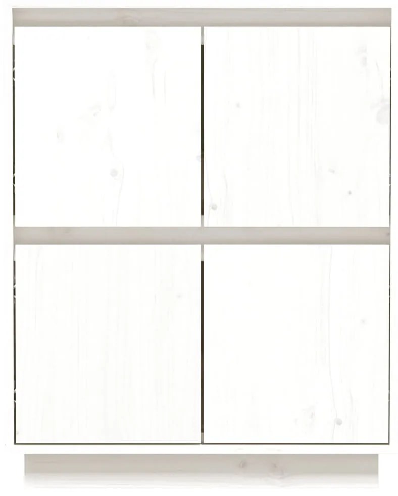 vidaXL Συρταριέρα Λευκή 60 x 34 x 75 εκ. από Μασίφ Ξύλο Πεύκου