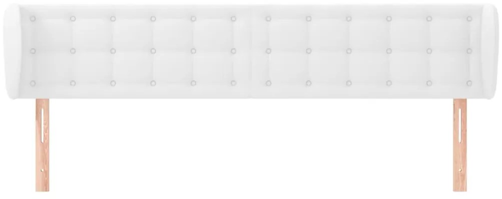 vidaXL Κεφαλάρι με Πτερύγια Λευκό 203 x 23 x 78/88 εκ. Συνθετικό Δέρμα