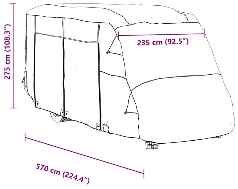 ΚΑΛΥΜΜΑΤΑ ΑΥΤΟΚΙΝΟΥΜΕΝΩΝ ΓΚΡΙ 570X235X275 CM ΜΗ ΥΦΑΣΜΕΝΟ ΥΦΑΣΜΑ 4015876