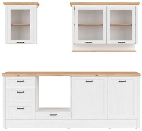 Σετ κουζίνας Boston CZ106, 230x60cm, 158 kg, Πάγκος, Πλαστικοποιημένη μοριοσανίδα, Πλαστικοποιημένη μοριοσανίδα, Γυαλί | Epipla1.gr
