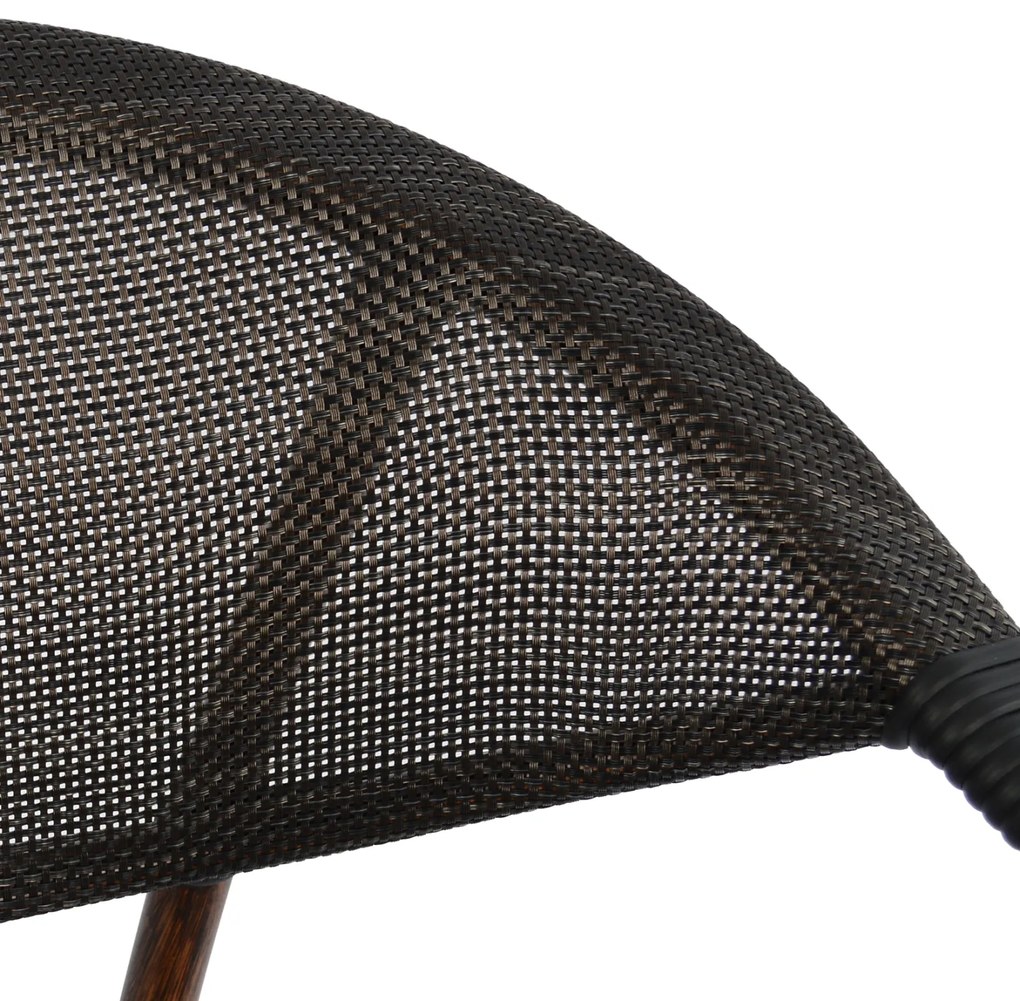 Πολυθρόνα Αλουμινίου Clay Bamboo Look Καφέ Με Textline 60,5x59x81 cm