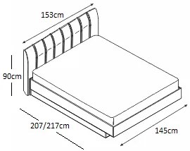 Κρεβάτι ξύλινο με δερμάτινη/ύφασμα ROXAN 140x200 DIOMMI 45-201