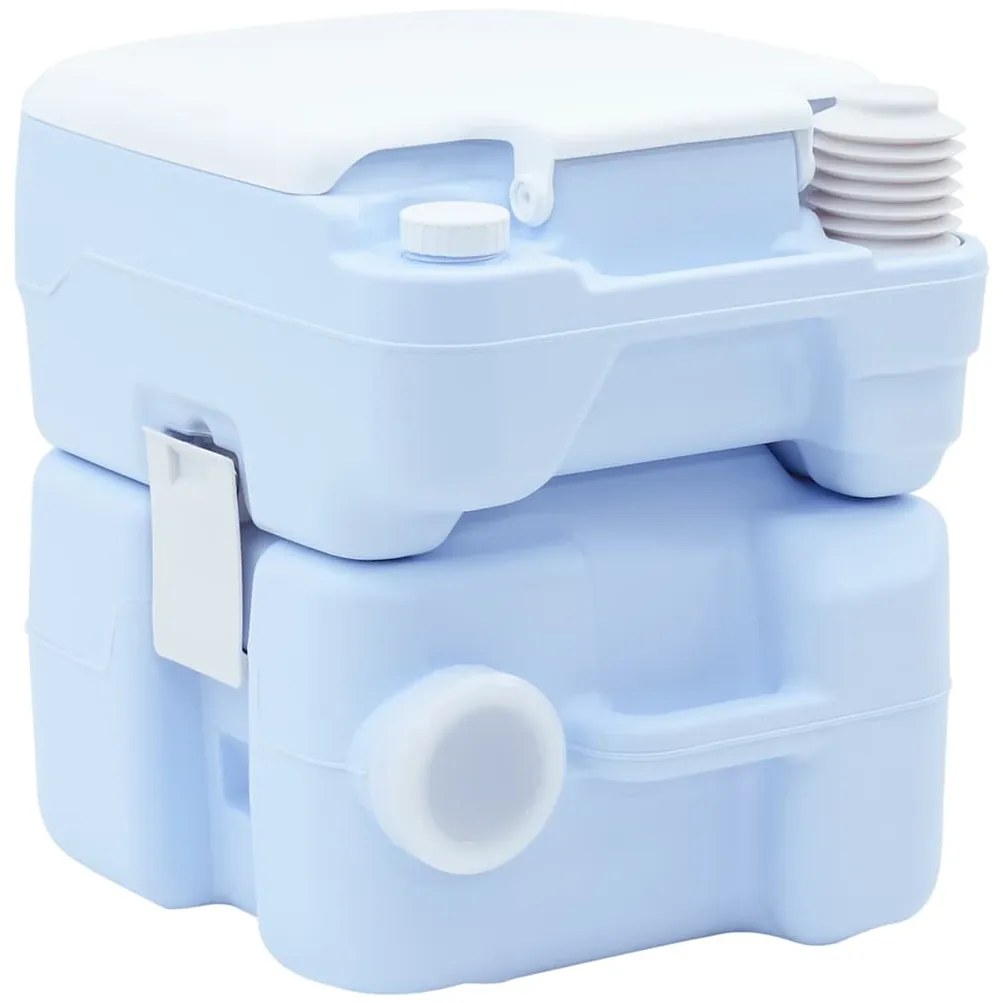 vidaXL Τουαλέτα Κάμπινγκ Απαλό Μπλε και Λευκό 41,5 x 36,5 x 42 εκ.