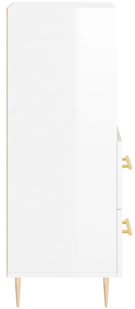 vidaXL Ντουλάπι Γυαλιστερό Λευκό 34,5x34x90 εκ. Επεξεργασμένο Ξύλο