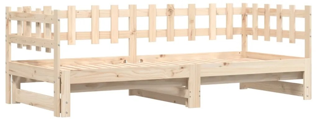 vidaXL Καναπές Κρεβάτι Συρόμενος 2x(80x200) εκ. από Μασίφ Ξύλο Πεύκου
