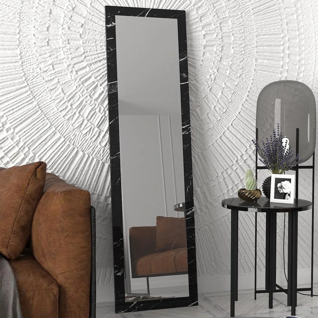 Καθρέπτης Τοίχου ArteLibre BHAVITH Μαύρο Μοριοσανίδα/Γυαλί 160x45cm