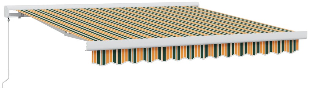 vidaXL Χειροκίνητη Τέντα Πράσινη και Κίτρινη 300x250 cm