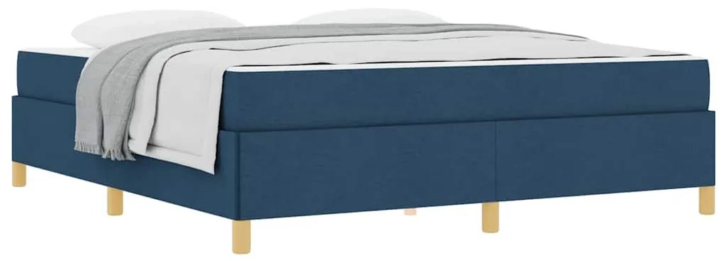 vidaXL Κρεβάτι με ελατήρια Μπλε και άσπρο 180 x 200 cm ύφασμα
