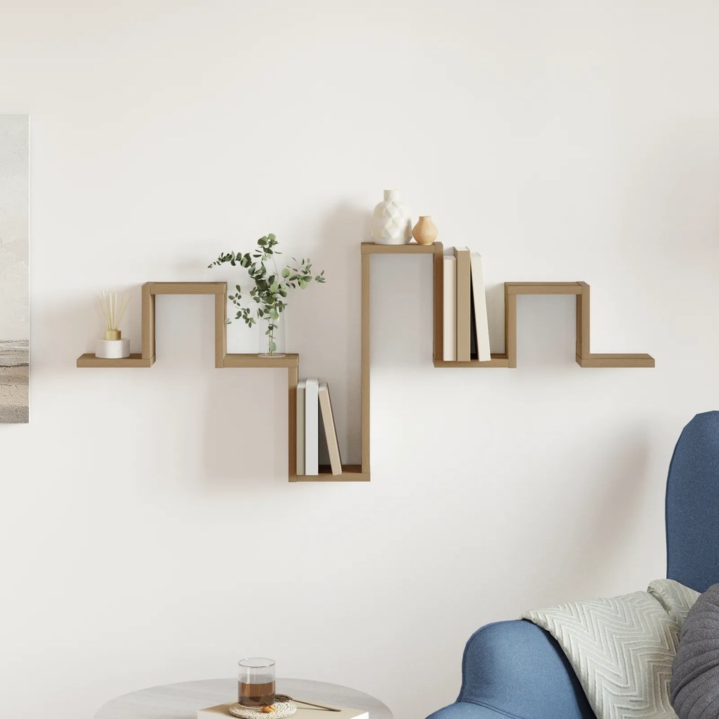 vidaXL Ράφια Τοίχου Καλλιτεχνικό Δρυς 104,5x10x43 εκ. Επεξεργασμένο Ξύλο