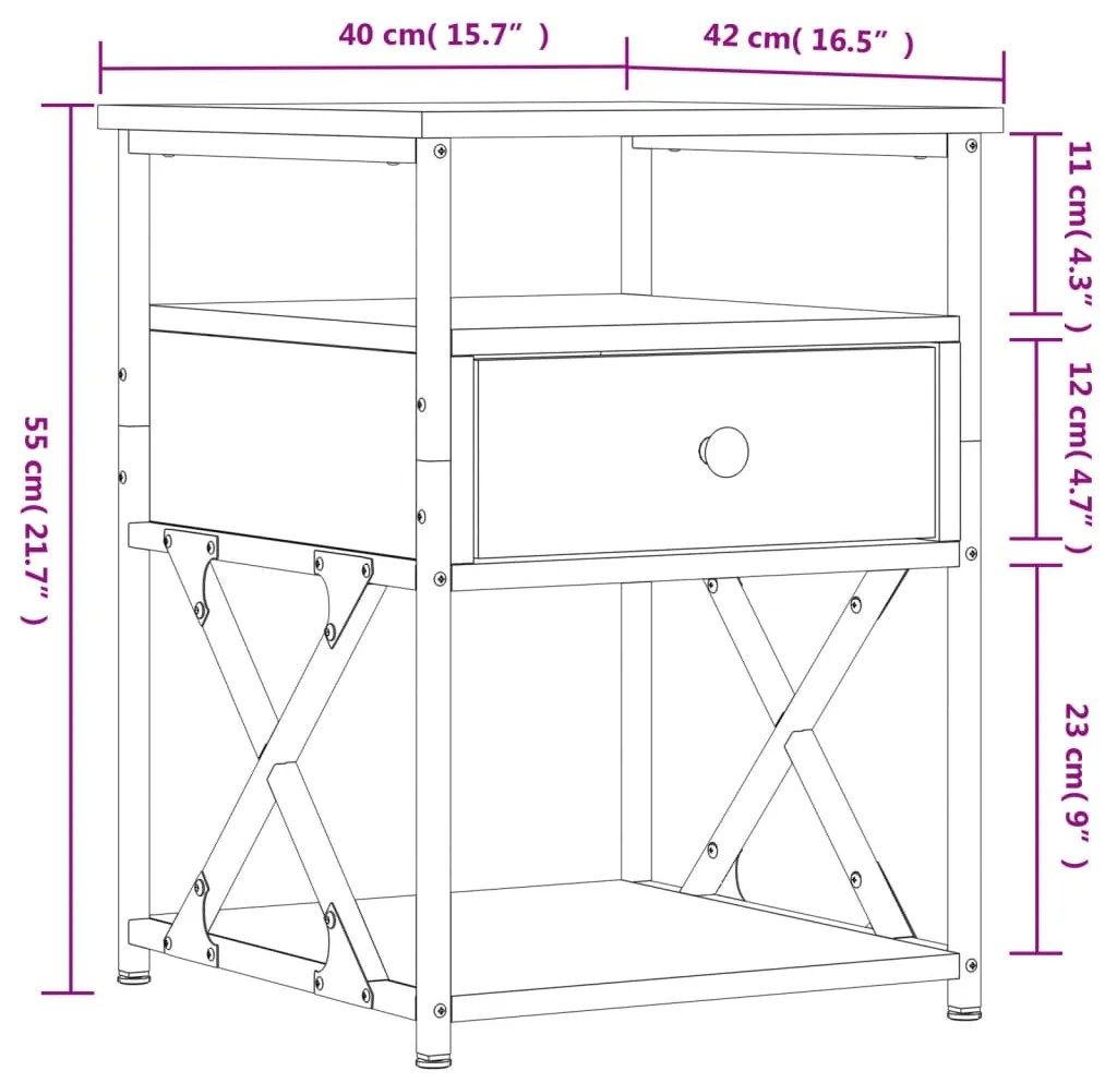 ΚΟΜΟΔΙΝΑ 2 ΤΕΜ. ΜΑΥΡΑ 40 X 42 X 55 ΕΚ. ΑΠΟ ΕΠΕΞΕΡΓΑΣΜΕΝΟ ΞΥΛΟ 826074