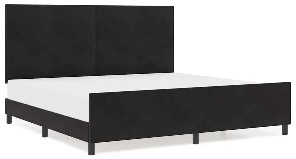 vidaXL Σκελετός Κρεβατιού με κεφαλάρι Μαύρο 200 x 200 cm Βελούδο