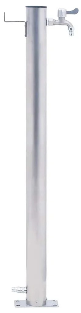 vidaXL Βρύση Δαπέδου Κήπου Στρογγυλή 80 εκ. από Ανοξείδωτο Ατσάλι