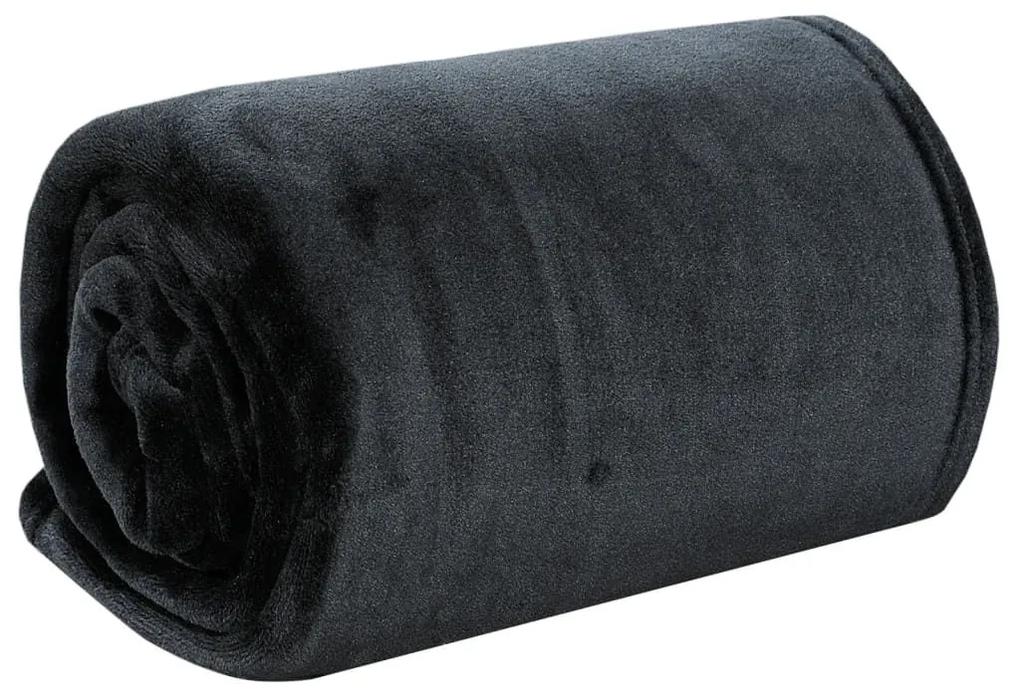 Κουβέρτα Μαύρη 130 x 170 εκ. από Πολυεστέρα - Μαύρο