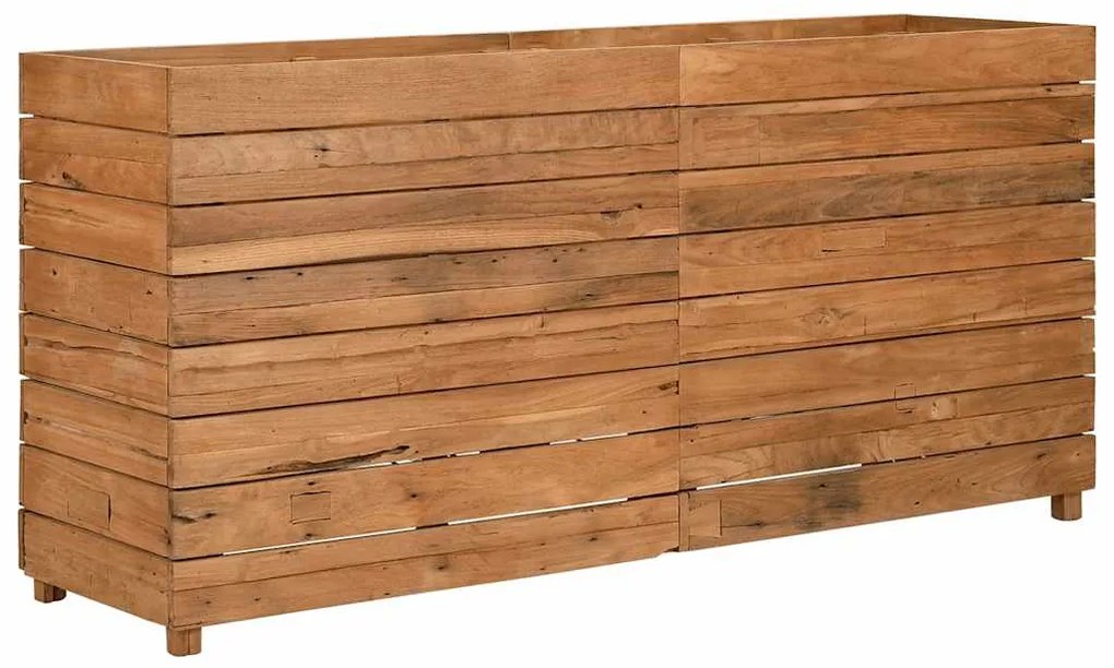vidaXL Ζαρντινιέρα Υπερυψωμένη 150x40x72 εκ. Ανακυκλ. Ξύλο Teak/Ατσάλι