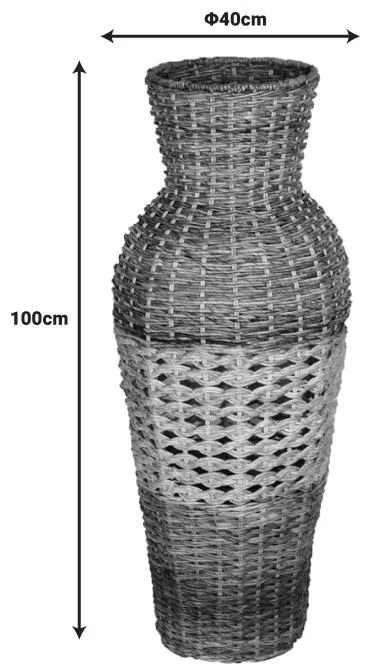 Βάζο Valeni Inart μπανάνα ξύλο σε φυσική απόχρωση 40x40x100εκ