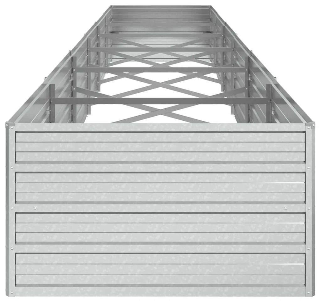 vidaXL Ζαρντινιέρα Υπερυψωμένη Ασημί 480x80x45 εκ. Γαλβανισμ. Χάλυβας