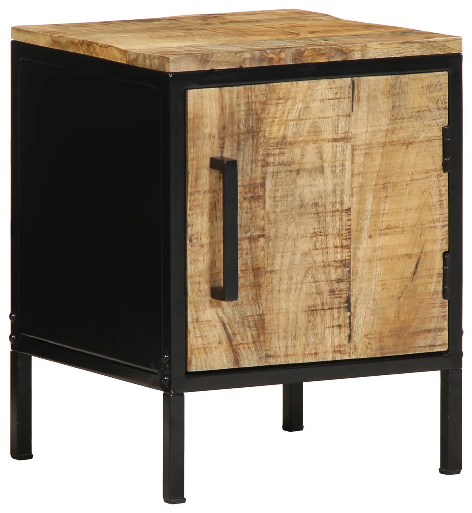 vidaXL Κομοδίνο 2 pcs Καφέ και μαύρο 30 x 30 x 40 cm Μασίφ ξύλο μάνγκο