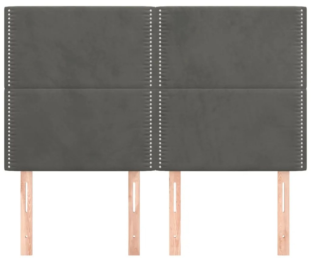 vidaXL Κεφαλάρια Κρεβατιού 4 τεμ. Σκ. Γκρι 72x5x78/88 εκ. Βελούδινα