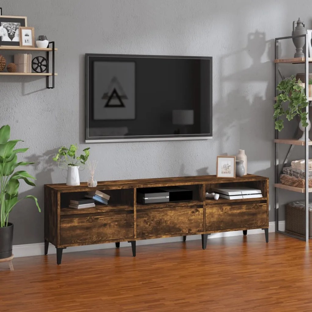 vidaXL Έπιπλο Τηλεόρασης Καπνιστή Δρυς 150x30x44,5 εκ. Επεξ. Ξύλο