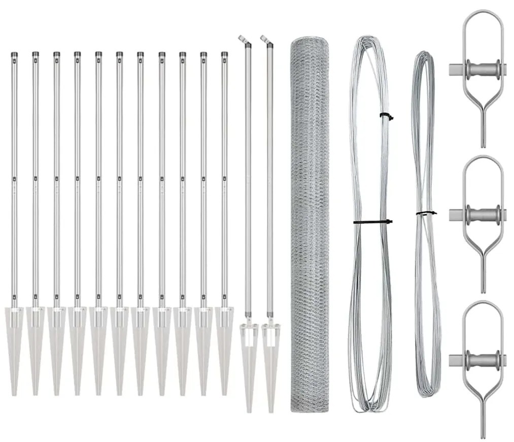 vidaXL Στύλος Περιφράξεων Ασημί
