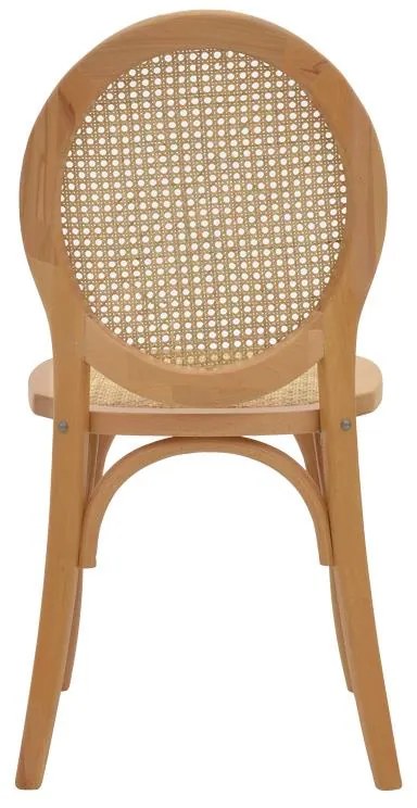 Καρέκλα Camil φυσικό ξύλο οξιάς-φυσικό rattan 45x50x94εκ 45x50x94 εκ.