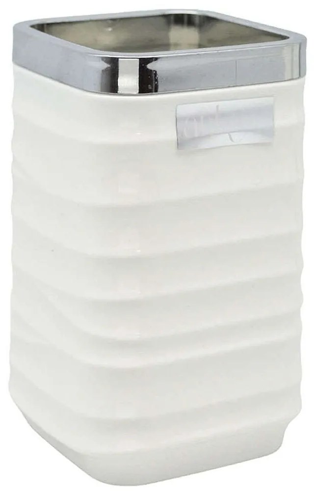 Ποτηροθήκη Luna 830077 7x7x12cm White-Silver Ankor Plastic