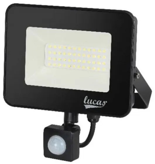 Προβολέας LED 20W IP65 6500K Ανιχνευτής Κίνησης Μαύρο 1120N Lucas 1120N Μαύρο