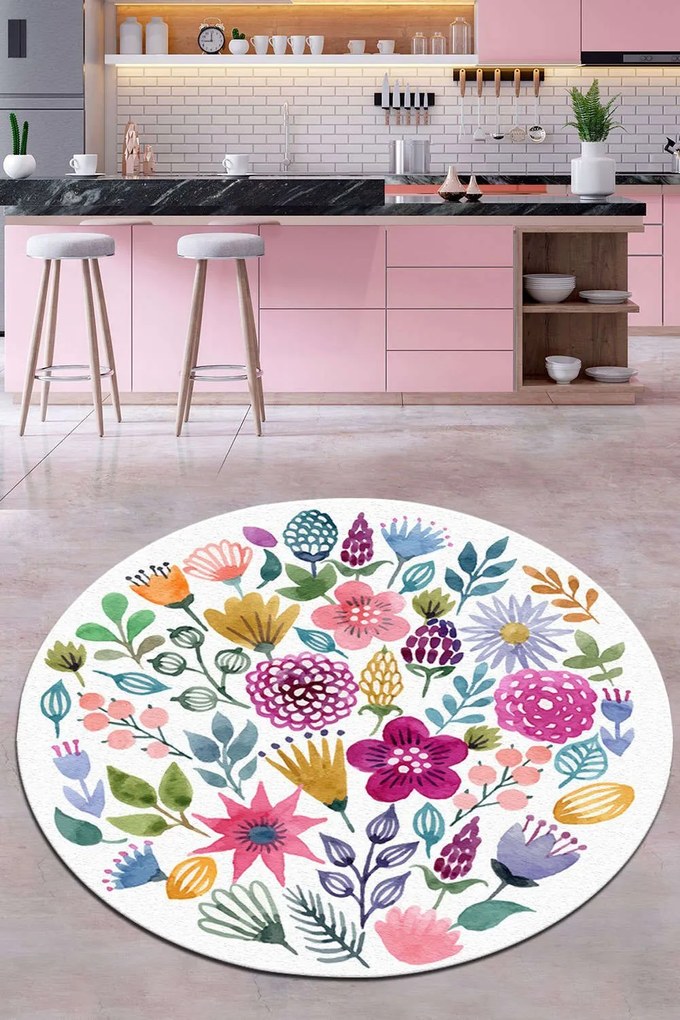 Χαλί Drenaj Çap 287CHL1435 Purple-Multi Conceptum Hypnose 120X120cm Round