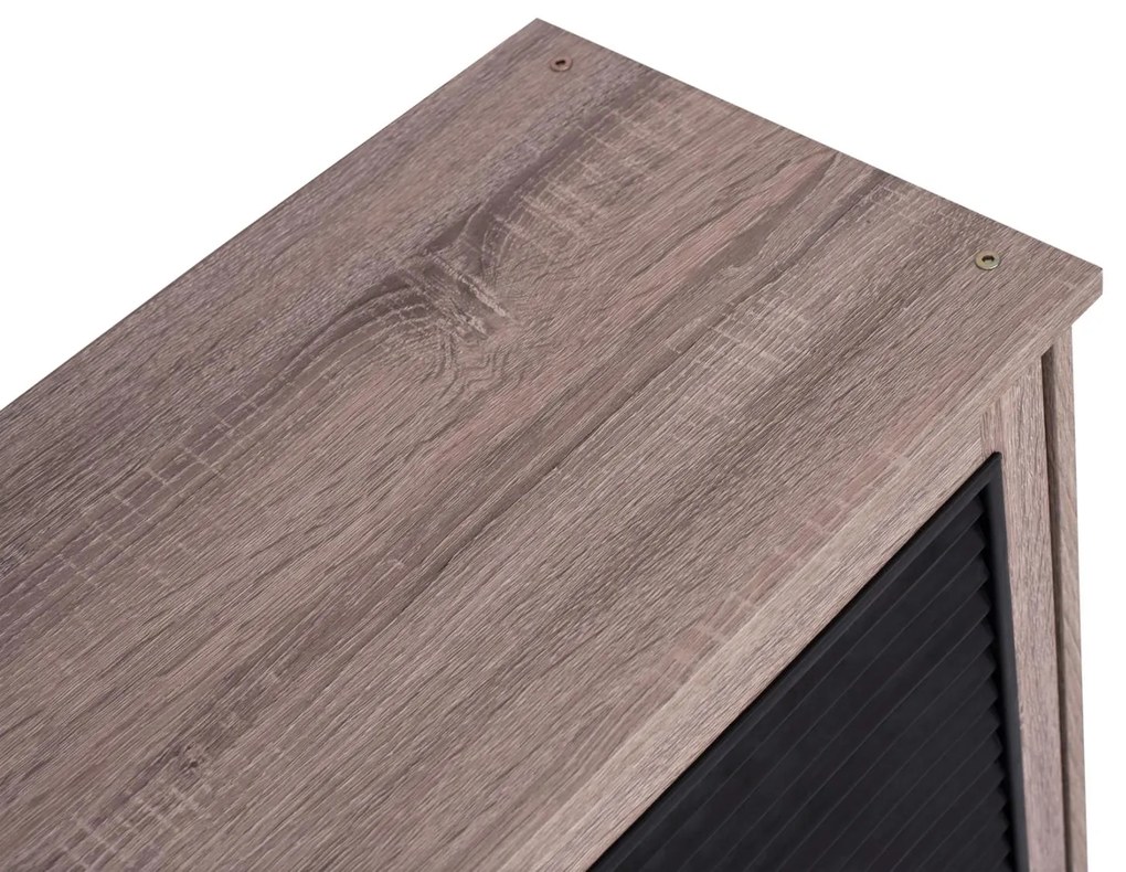 Παπουτσοθήκη MCKENNA Ξύλινη με 3 πόρτες Sonama - Μαύρο 112x30x68,5Υ εκ. 112x30x68.5 εκ.