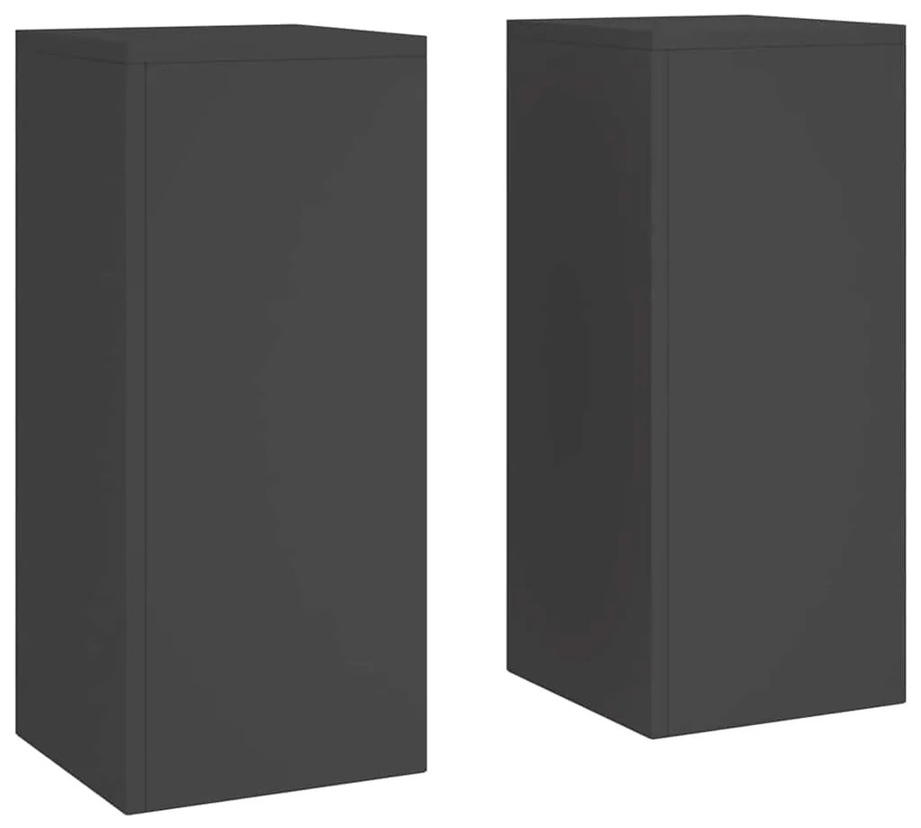 vidaXL Βάση φυτών 2 pcs Μαύρο 24 x 24 x 55 εκ. Ατσάλι