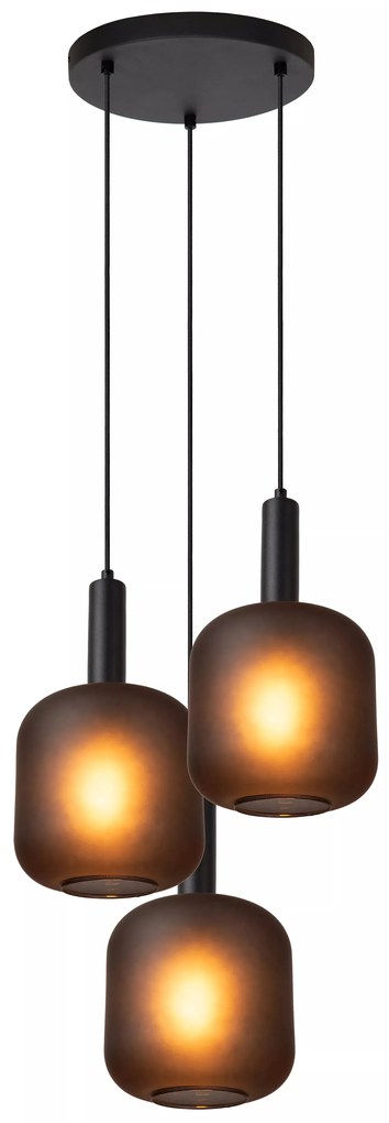Φωτιστικό Κρεμαστό Lucide 45405-13-30 ELOISE Μαύρο Ματ (Black Mat)|Ανθρακί (Anthracite)