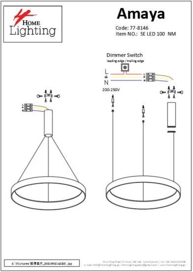 Γραμμικό Φωτιστικό SE LED 100 AMAYA PENDANT NICKEL MAT Ε5 - 51W - 100W - 77-8146