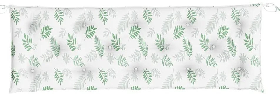 vidaXL Μαξιλάρια Πάγκου Κήπου 2 τεμ. Σχέδιο Φύλλων 150x50x7 εκ. Ύφασμα