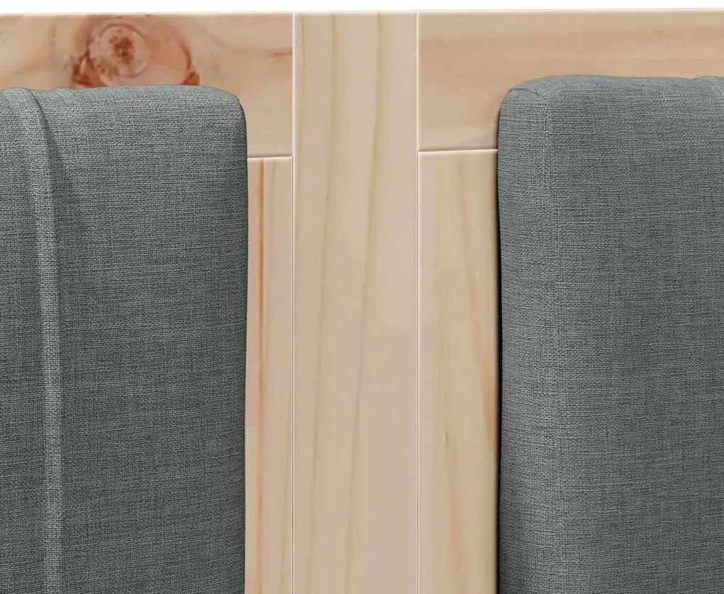 vidaXL Ταπετσαρισμένο κεφαλάρι Καφέ 135 cm Στερεά ξυλεία πεύκου