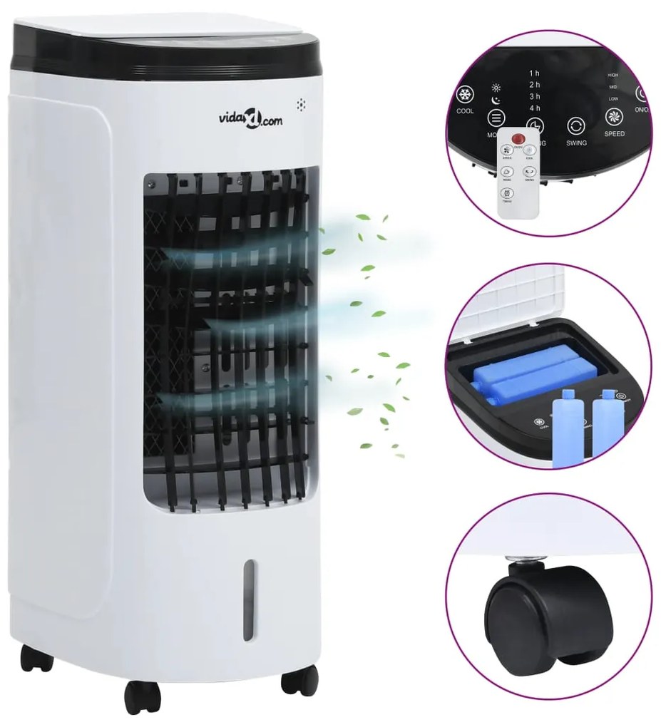 vidaXL Air Cooler Φορητό 3 σε 1 Ασπρόμαυρο 60 W