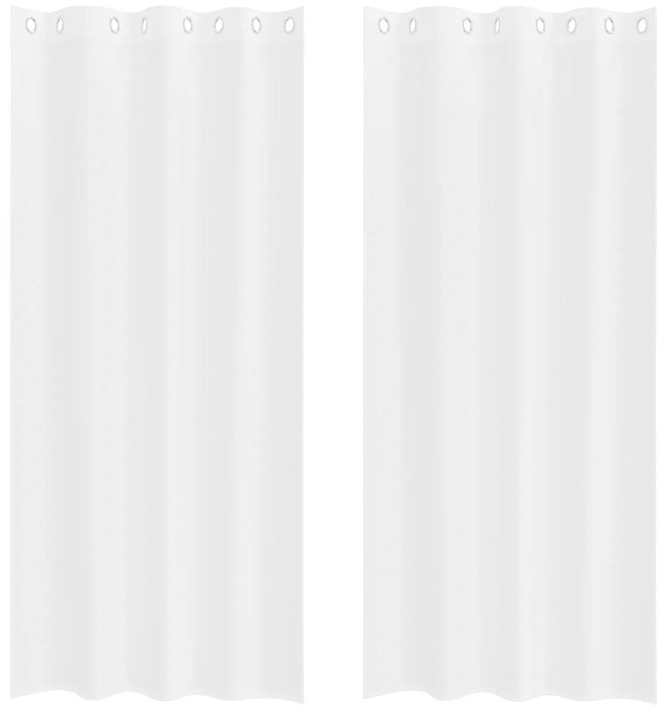 vidaXL Κουρτίνες με κουρτίνες 2 pcs Λευκό 140 x 225 cm Πολυεστέρας
