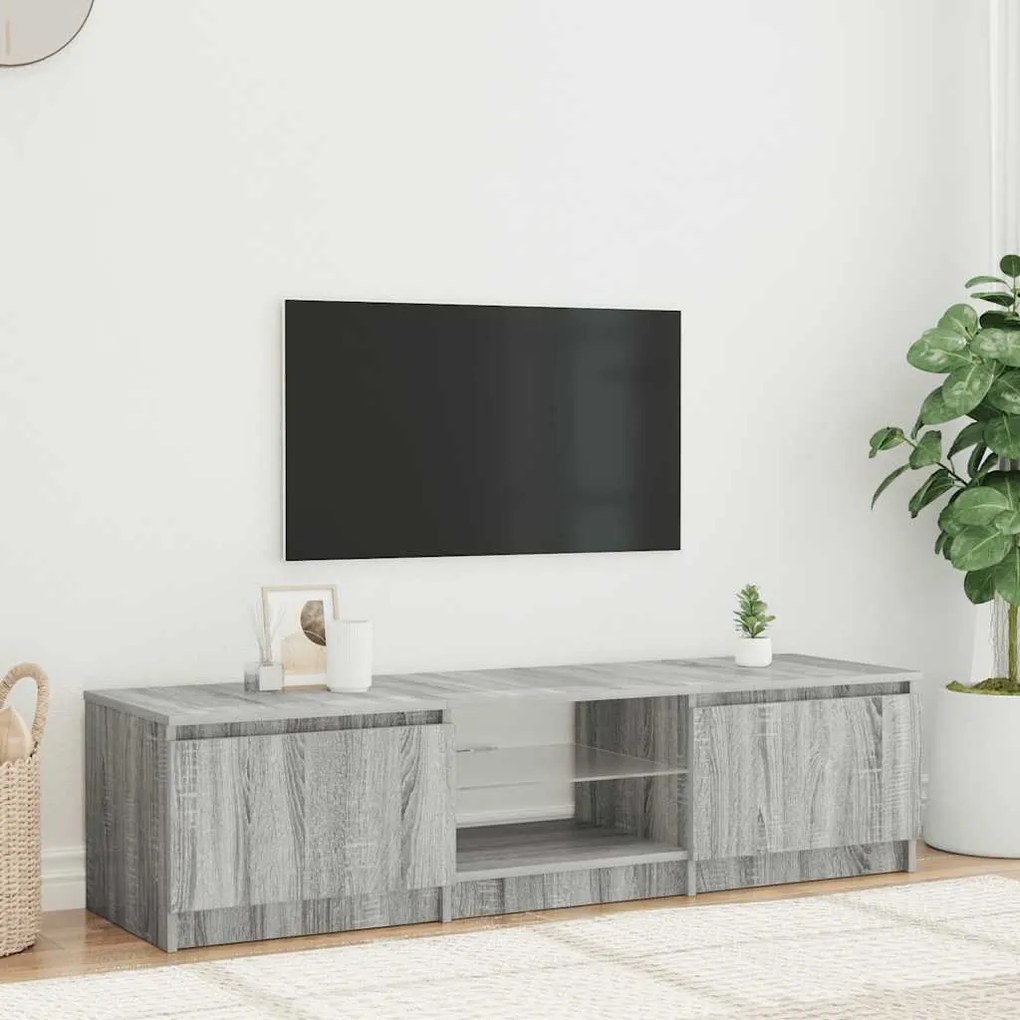 vidaXL Έπιπλο Τηλεόρασης με LED Γκρι Sonoma 140 x 40 x 36 εκ.