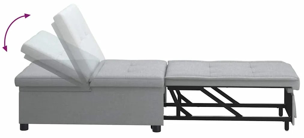 vidaXL Κρεβάτι καναπές Ανοιχτό γκρι 194 x 50 x 82 εκ. Κόντρα πλακέ