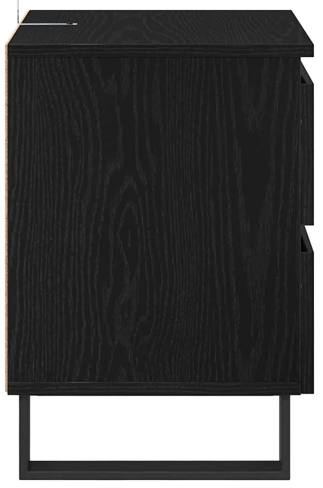 vidaXL Κομοδίνο Μαύρη Οξυά 40 x 35 x 50 εκ. Επεξεργασμένο ξύλο