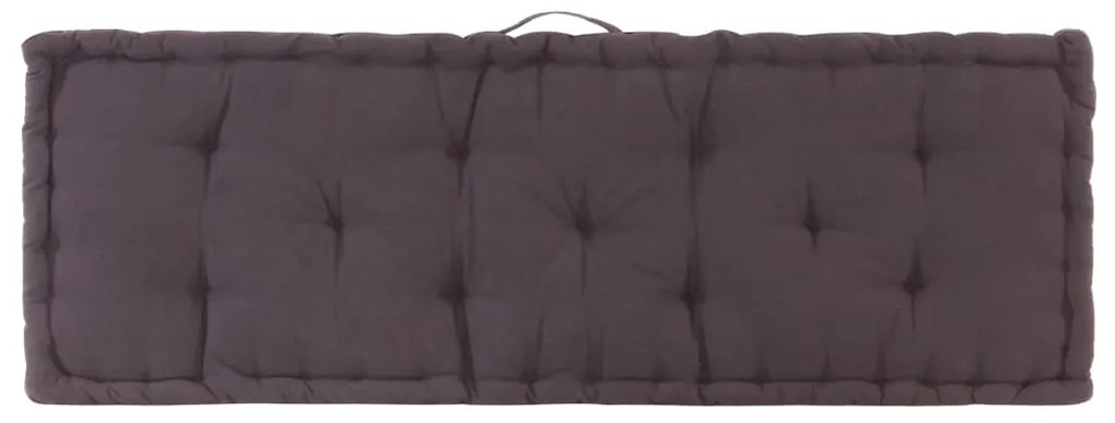 vidaXL Μαξιλάρα Δαπέδου / Παλέτας Ανθρακί 120 x 40 x 7 εκ. Βαμβακερή