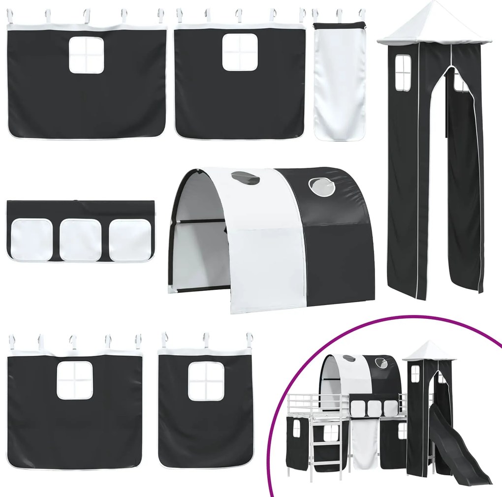 vidaXL Λευκό και Μαύρο 74,5 x 190 εκ.