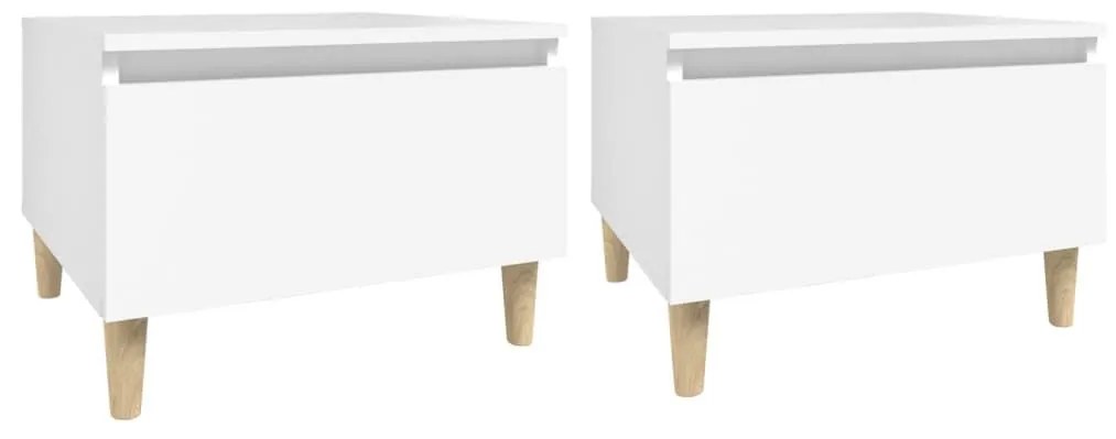 Βοηθητικά Τραπέζια 2 τεμ. Λευκά 50x46x35 εκ. Επεξεργασμένο Ξύλο - Λευκό