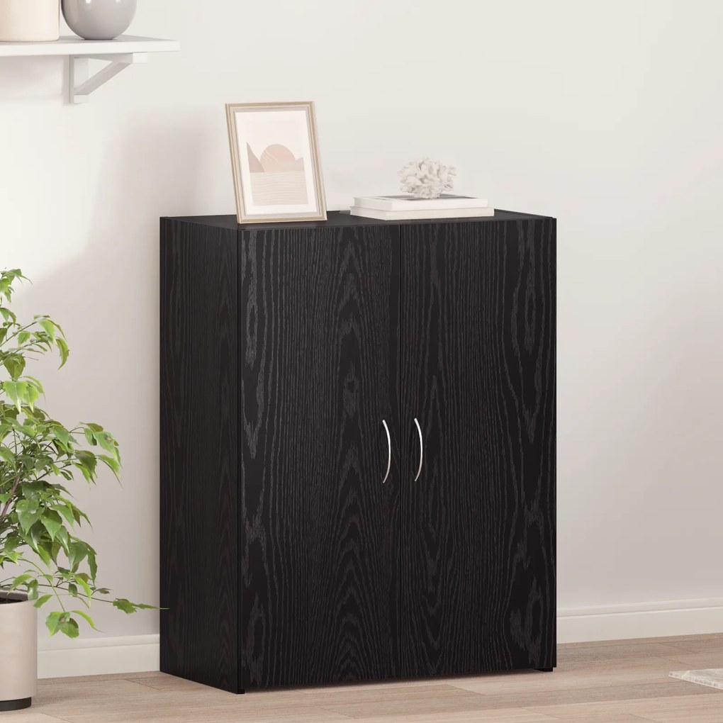 vidaXL Ντουλάπι Γραφείου - Μαύρο Ξύλο, 60 x 32 x 77.5 εκ, Επεξεργασμένο Ξύλο
