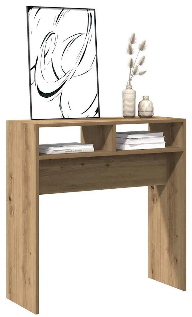 vidaXL Τραπέζι Κονσόλα Αρτισιανή Δρυς 78x30x80 εκ Επεξεργασμένο Ξύλο
