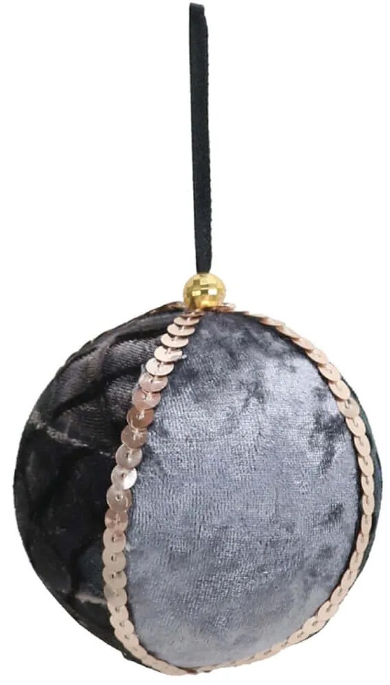 Χριστουγεννιάτικη Μπάλα Moonlight 024284 8x8x8cm Grey-Black