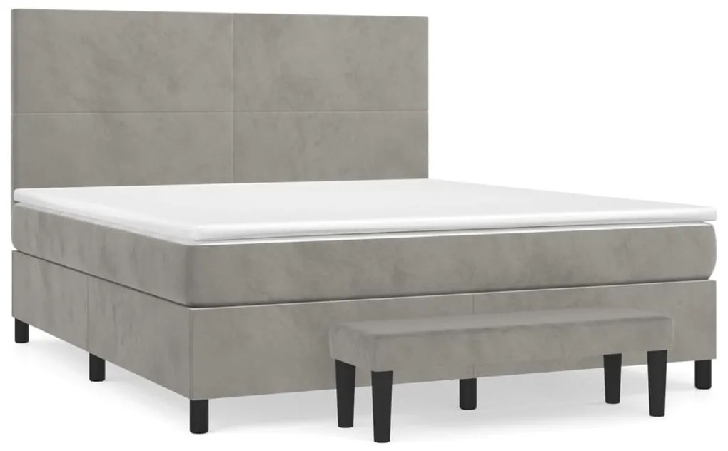 ΚΡΕΒΑΤΙ BOXSPRING ΜΕ ΣΤΡΩΜΑ ΑΝΟΙΧΤΟ ΓΚΡΙ 160X200 ΕΚ. ΒΕΛΟΥΔΙΝΟ 3137731