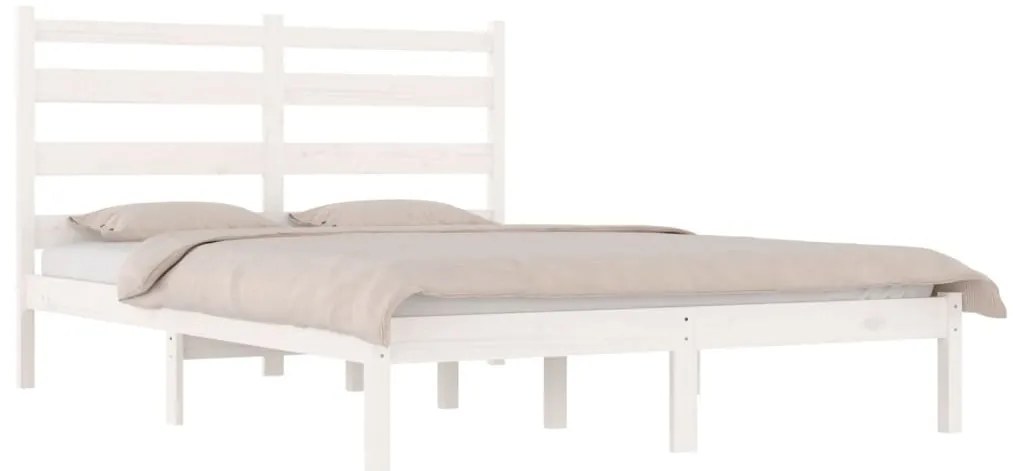 vidaXL Πλαίσιο Κρεβατιού Λευκό 120x190 εκ Μασίφ Πεύκο Small Double