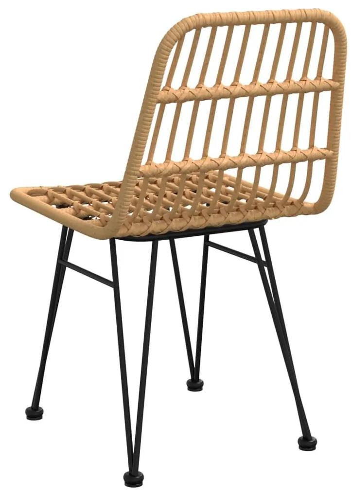 Καρέκλες Κήπου 2 τεμ. 48 x 62 x 84 εκ. από Ρατάν Πολυαιθυλενίου - Καφέ